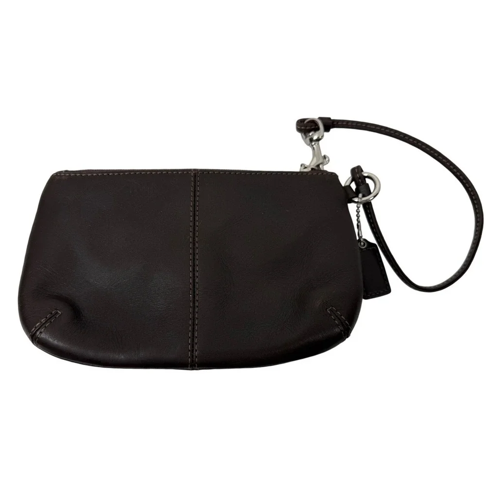 COACH Brown Soho Large Leather Wristlet